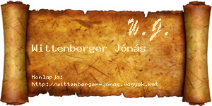 Wittenberger Jónás névjegykártya